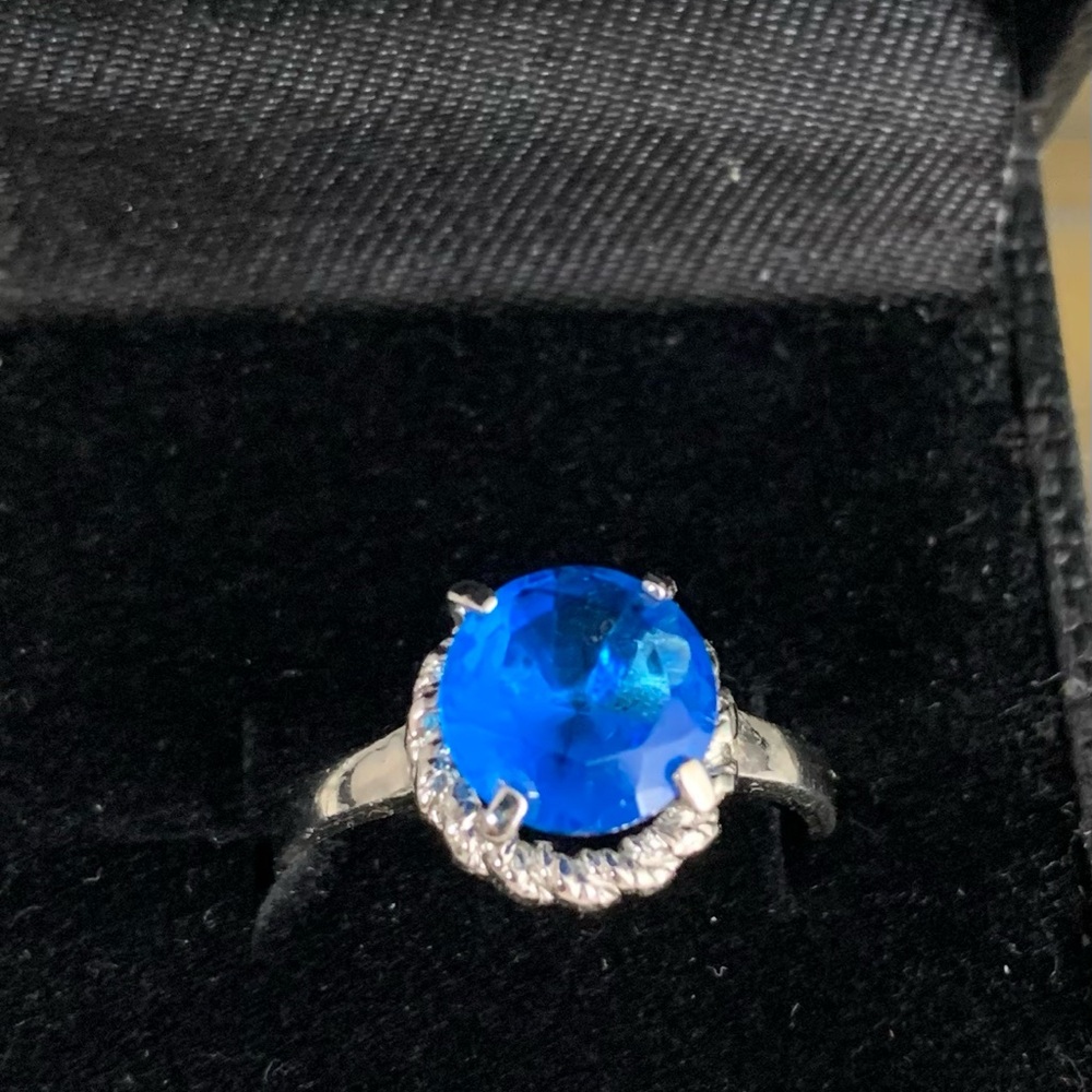 BLUE KYANITE STERLING SILVER RING SIZE 9